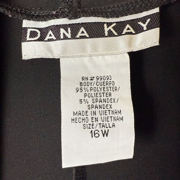 Dana Kay Cardigan Sweater Womens Size 16W Black Polyester Long Sleeve Open Front - Picture 2 of 4